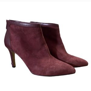 Adrienne Vittadini Nyla Ankle Burgundy Bootie Size 7.5